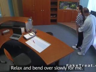 Doktor fucks bent over patient in recepcionists room